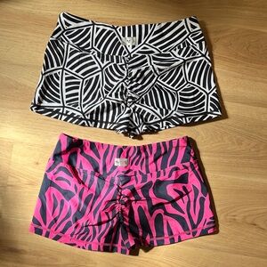 TWERK SHORTS by NASTYA NASS Set of 2 Size L, Mystic Zebra & Pinky Zebra